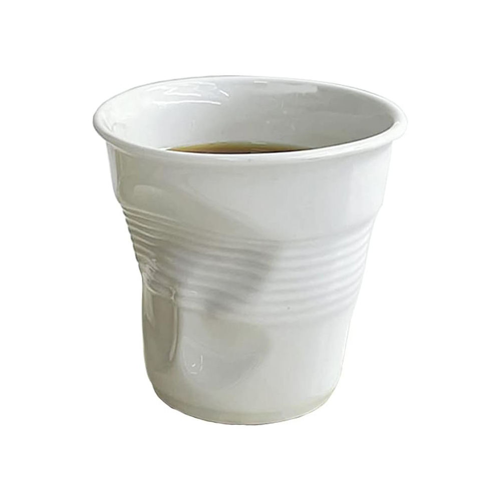 200ml ceramic pleated coffee cup (pure white)