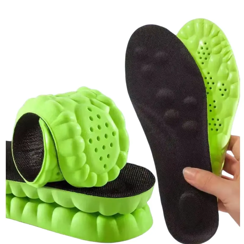 Plantillas de zapatos deportivos 4D Cloud Technology para suela de PU, cojín de absorción de impacto transpirable suave, plantillas de cuidado ortopédico para correr