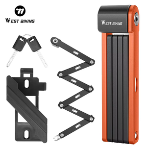 <span class=keywords><strong>WEST</strong></span> BIKING Khóa Gấp Xe Đạp Bằng Thép Cầm Tay Chống Trộm Khóa Xe Đạp Bền Chắc Có Chìa Khóa Khóa Xe Đạp An Toàn Chống Nước - Product Image 1