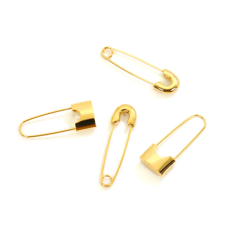 2 disegni orecchini a cerchio con lucchetto per donna lunghi piccoli spille da balia orecchini in oro 18 carati gioielli Vintage minimalisti in acciaio inossidabile