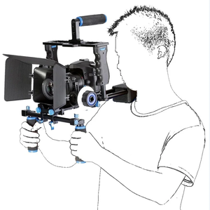 DSLR 4 in1リグキットカメラケージショルダーマウントマットボックス5D 6D 7D 60D 70D 5DII 5DIIIカメラビデオカムコーダーのフォローフォーカス - Product Image 1