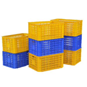 Caja de plástico para embalaje de frutas AOCHEN, caja anidada y apilada, caja de plástico tipo malla resistente reutilizable