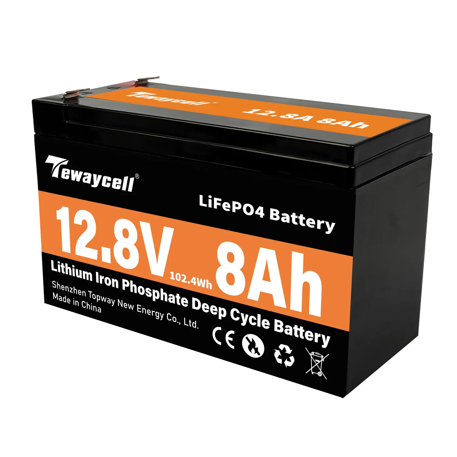 Batterie Rechargeable au Lithium LifePO4 12V, 8ah, 12.8V, 6ah, 8ah, 10ah, 12ah, 15ah, batterie de stockage d'énergie