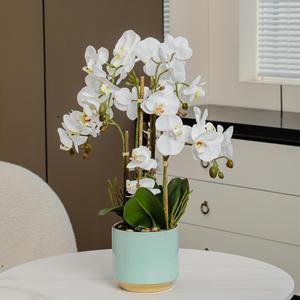 Lớn phalaenopsis Nhân Tạo Màu Vàng Đột Biến Hoa Cho Phòng Khách Trang Trí Nhà Máy Nồi Cho Lễ Tạ Ơn Giáng Sinh Halloween - Product Image 4