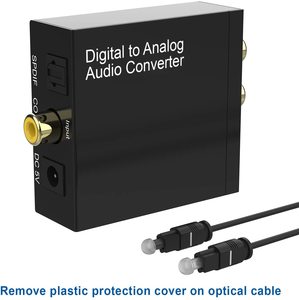 Convertidor de audio digital a analógico de Venta caliente Digital SPDIF óptico (Toslink) a analógico L/R RCA y convertidor DAC Jack de 3,5mm - Product Image 4