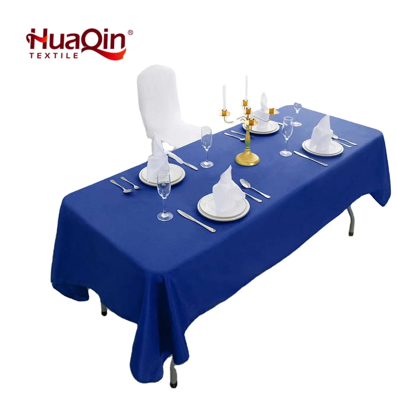 Toalha de mesa retangular de poliéster 60x102, toalha para festas, lavável, azul marinho, poliéster