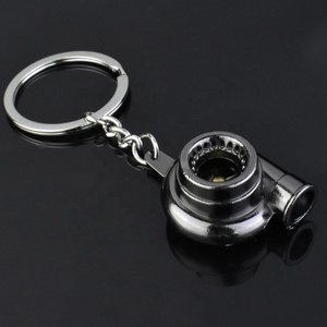 <strong>Turbo</strong> Gear Brake Disc Caliper Keychain Creative Auto Parts Metal Wheel Tire Rim <strong>Key</strong> Ring Hub Keychain with Shock Absorber