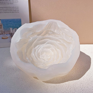 Early Riser Peony Silicone Mold <strong>Round</strong> <strong>Shape</strong> Cake Tool for Resin Candle Flower <strong>Soap</strong> and Peony Decoration Mold - Product Image 1