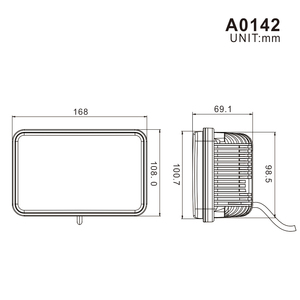 ไฟหน้า LED ทรงสี่เหลี่ยมผืนผ้า4x6นิ้วสำหรับเครื่องจักรกลการเกษตรรถแทรกเตอร์ ECE R10 4*6 "40W LED Hi/Lo