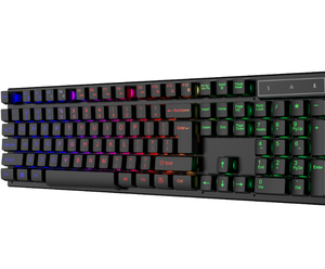 Iluminación retroiluminada con cable, diseño personalizado, logotipo OEM, 7 colores, 3 colores, RGB, kit de teclado mecánico para juegos con ratón, teclado RGB