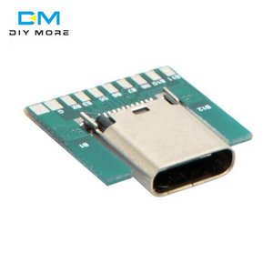 USB3.1タイプCコネクタ24ピンオスメスソケットレセプタクルアダプタからはんだワイヤおよびケーブル24PPCBボードサポートモジュール - Product Image 2