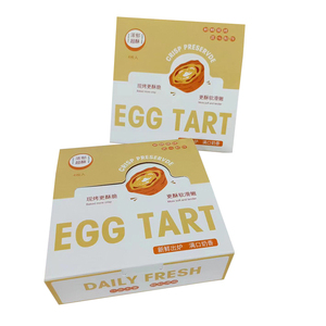 Custom Printed Greaseproof Food Grade White Cardboard Egg Tart Boxes with Window - 1, <strong>2</strong>, 4, 6, 8 Piece Options - Product Image 2
