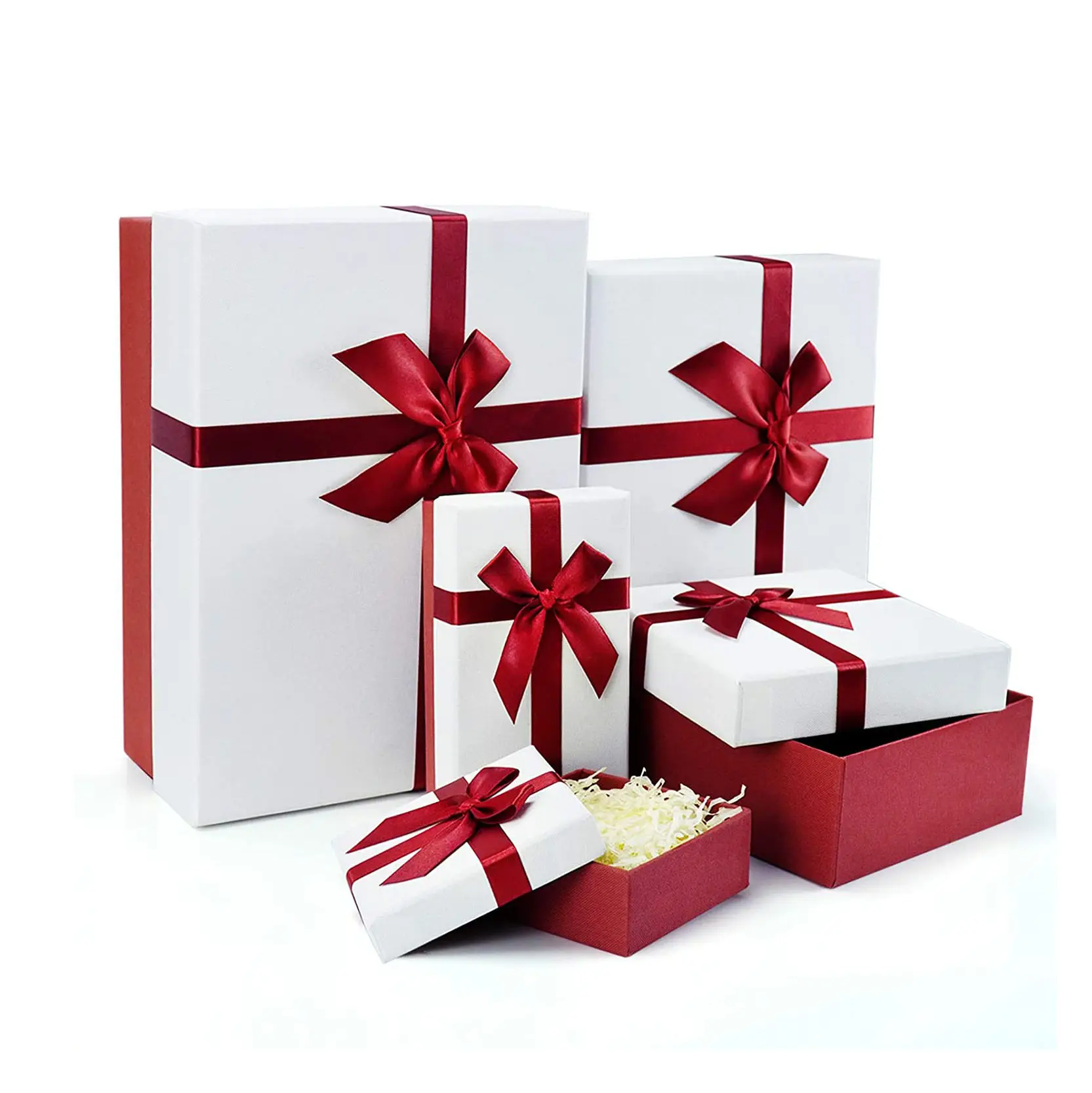 Özel Logo hediye ambalaj kutusu küçük iş şerit düğün kağıt paketi takviyeli karton çevre dostu kapak ve baz kutusu