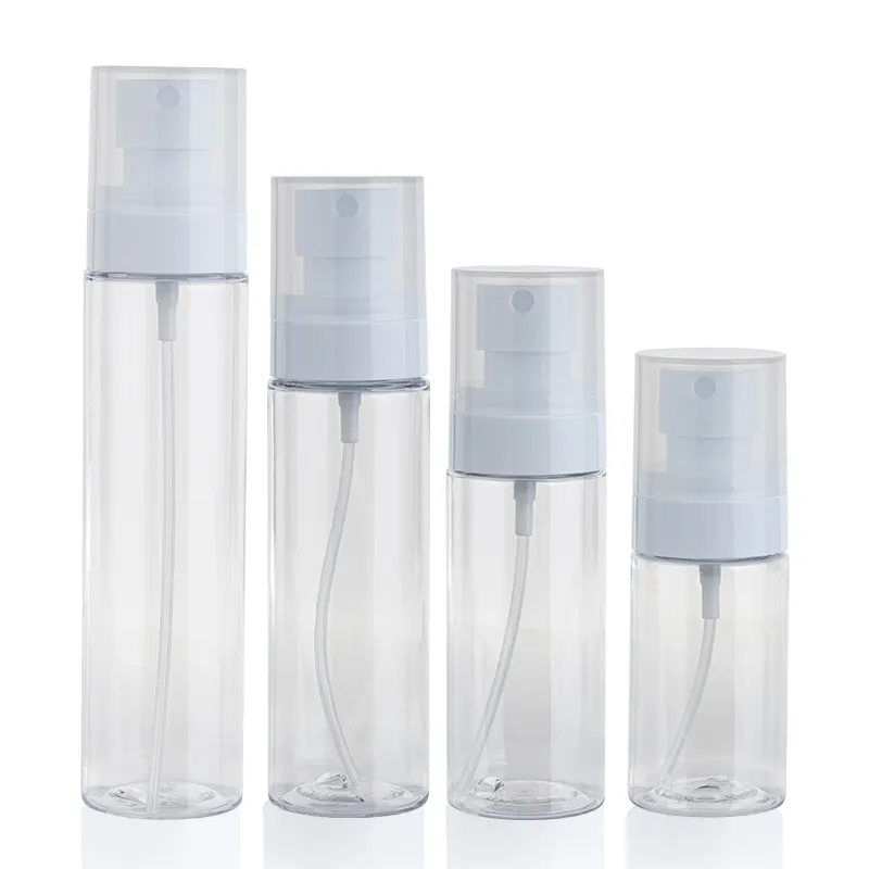 Pet Transparent Plastic Body Mist Spray Cans 45Ml 60Ml 80Ml 100Ml 5Ml Cleaning Trigger Spray Water Bottle