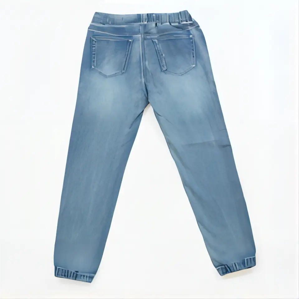China Fornecedor Novo Design relaxado Algodão corda denim Tornozelo amarrado Calças zip fly Regular todos os jeans temporada para mulheres
