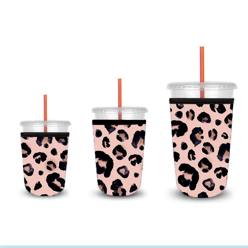 Logo kustom lengan cangkir kopi Neoprene terisolasi 3 ukuran tempat minuman es tas pendingin untuk minuman panas dingin