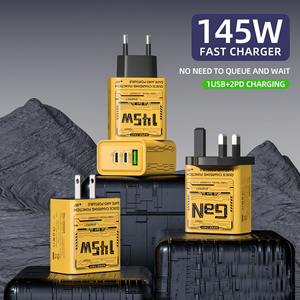 Top Products 2025 145W GaN <strong>3</strong> Multy Port Charger USB 2 Type-C QC3.0 PD Fast Charging 4in1 Data Cable for Mobile Phone Package Set - Product Image 2