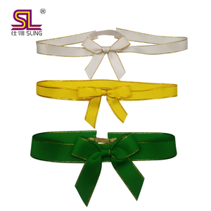 Adjustable Pre-Tie Ribbon <strong>Bow</strong> <strong>Elastic</strong> <strong>Loop</strong> 196 Solid Color with <strong>Custom</strong> Logo Printing Letter Pattern - Product Image 5