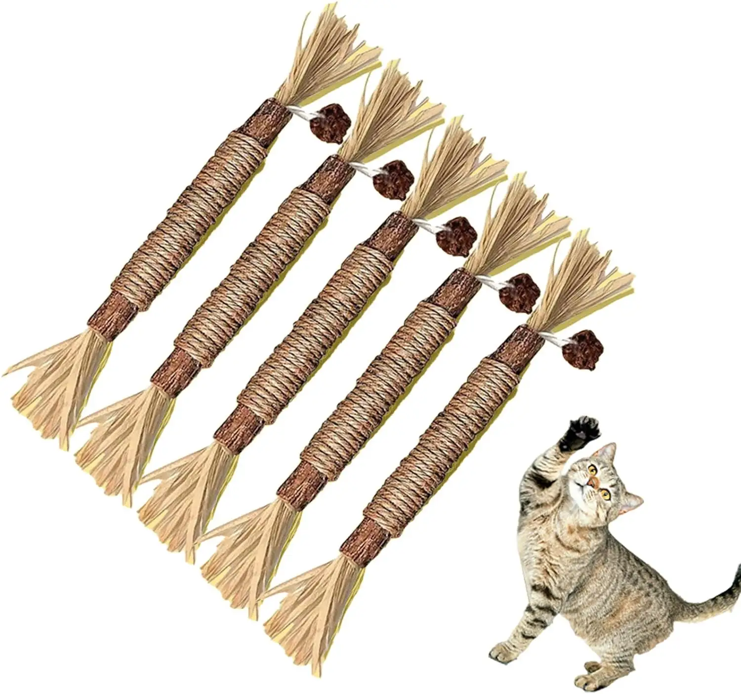 Palos naturales de juguete para gatos, hierba gatera Dental para limpieza de dientes de gatito, cuidado Dental Matatabi, juguetes para masticar gatos para masticar agresivo