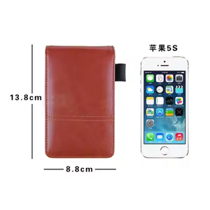 定制A6软皮支架，带记事本和计算器迷你PU盖口袋Memopad，带数字计算器和笔环 - Product Image 3