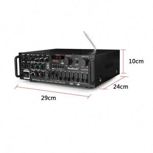Amplificador de 4 entradas de micrófono Mezclador de audio profesional para el hogar del automóvil con 4 entradas de micrófono y potentes graves Subwoofer para Karaoke en casa - Product Image 3