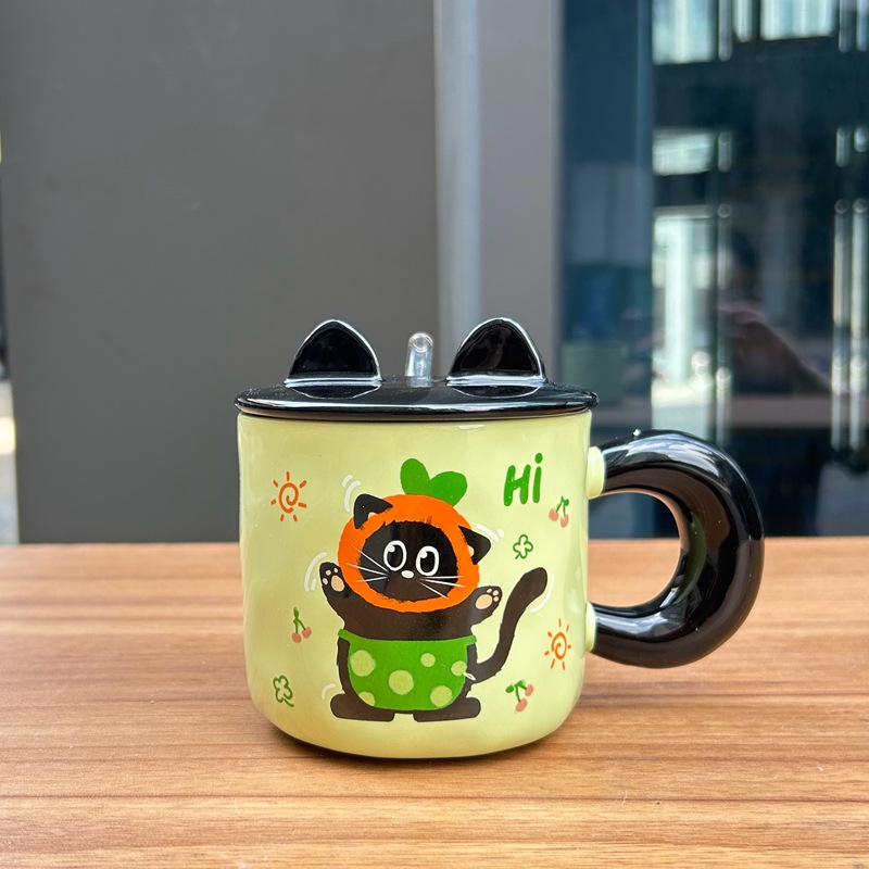 Paille de couvercle de tasse verte