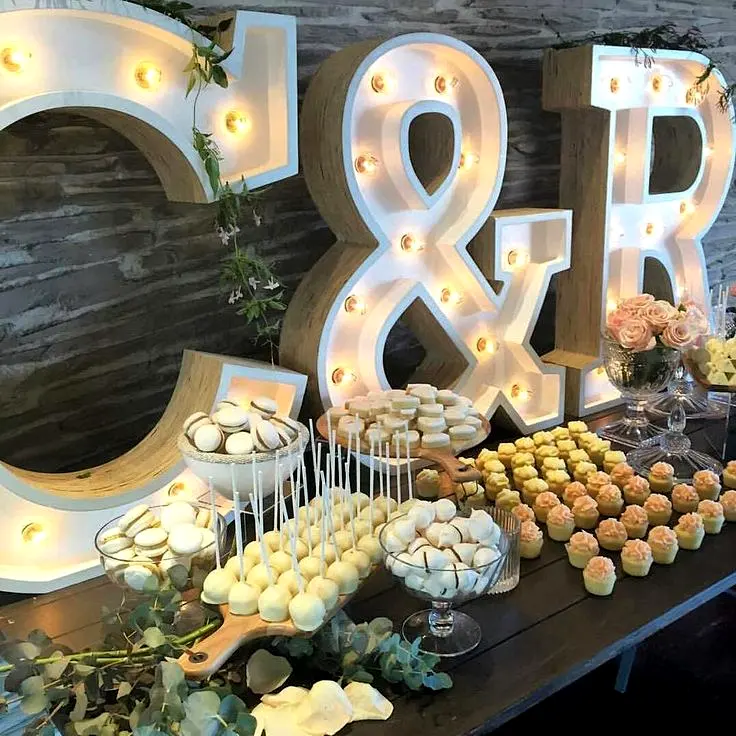 Dropshipping, venta al por mayor, decoración de boda, Bombilla LED, 4 pies, marquesina, letras y números, marquesina, letras