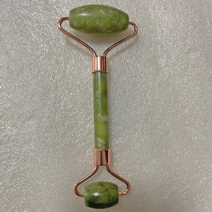 Green <strong>Jade</strong> Roller Face Massager with Iron Framing Original Anti-Aging Tool <strong>Excellent</strong> for Crystal Crafts - Product Image 1