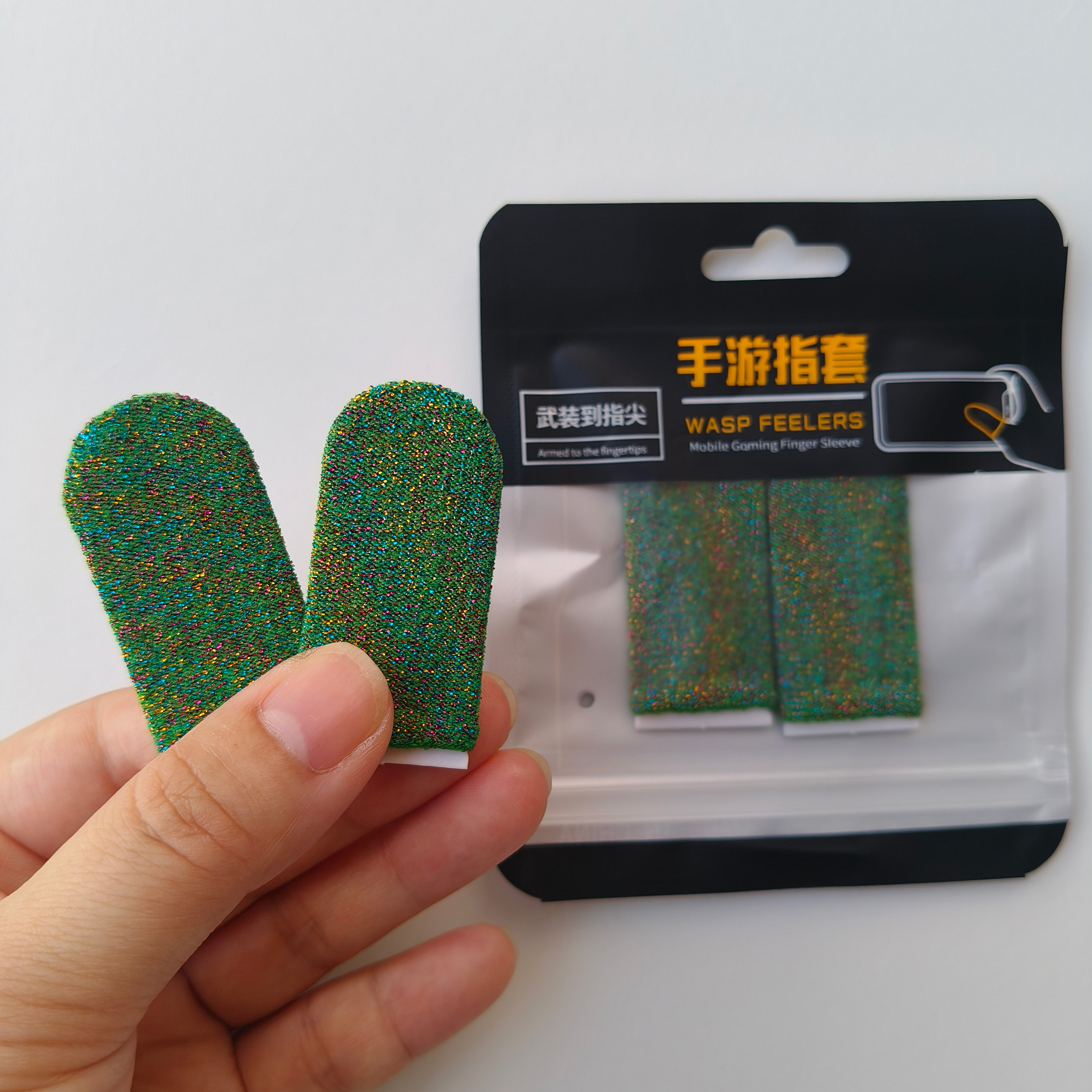 Fibre argentée scintillante-vert scintillant