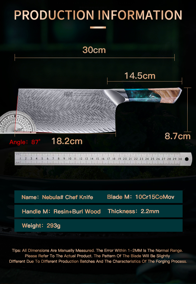 FINDKING New! Nebula Series Resin handle wood Chinese Cleaver knives 67 Layers Damascus Steel Professional Chef Knife
