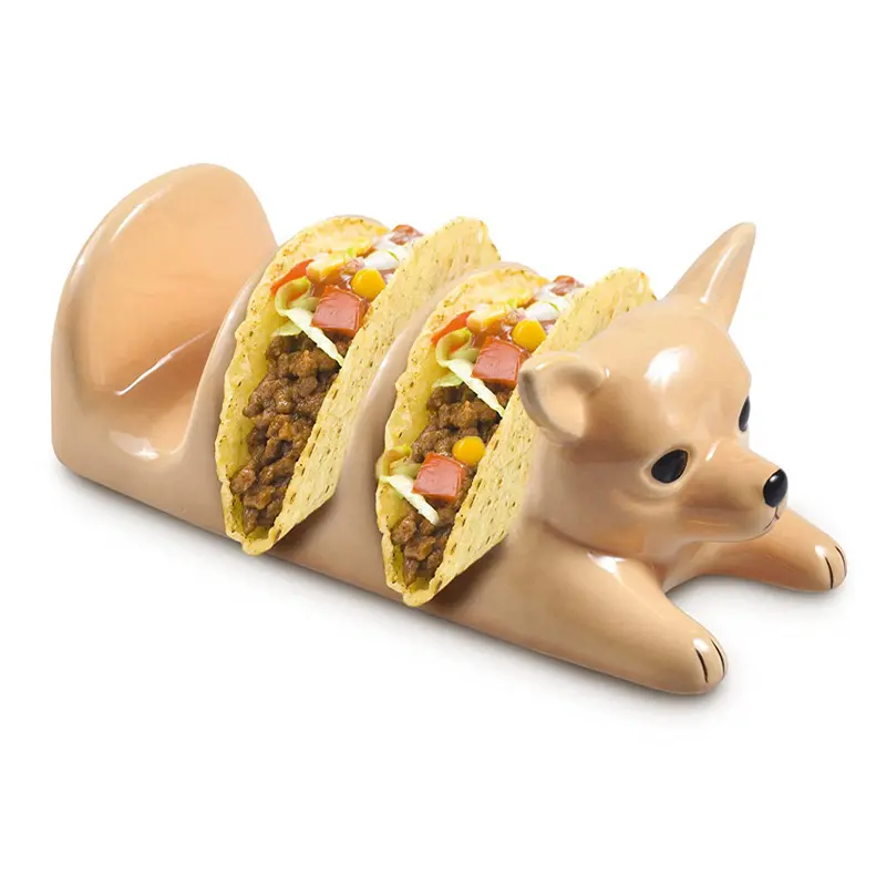 Soporte decorativo de cerámica con forma de animal para el pan, bandeja de soporte para tacos de cocina, entretenimiento, venta al por mayor