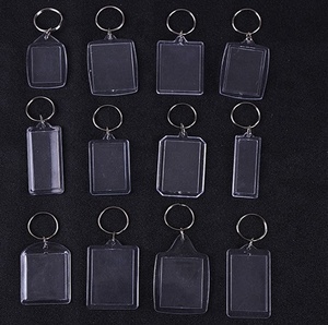 プラスチック製シルクスクリーン印刷付きキーホルダー中空シェルデザインカスタム透明アクリル写真フレーム - Product Image 1