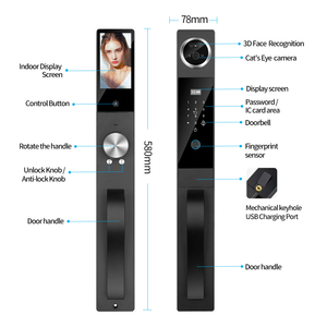 IP65 impermeabile Smart WIFI APP videocitofono sicurezza Face Fingerprint Home Outdoor Gate Card Code Door Lock - Product Image 6