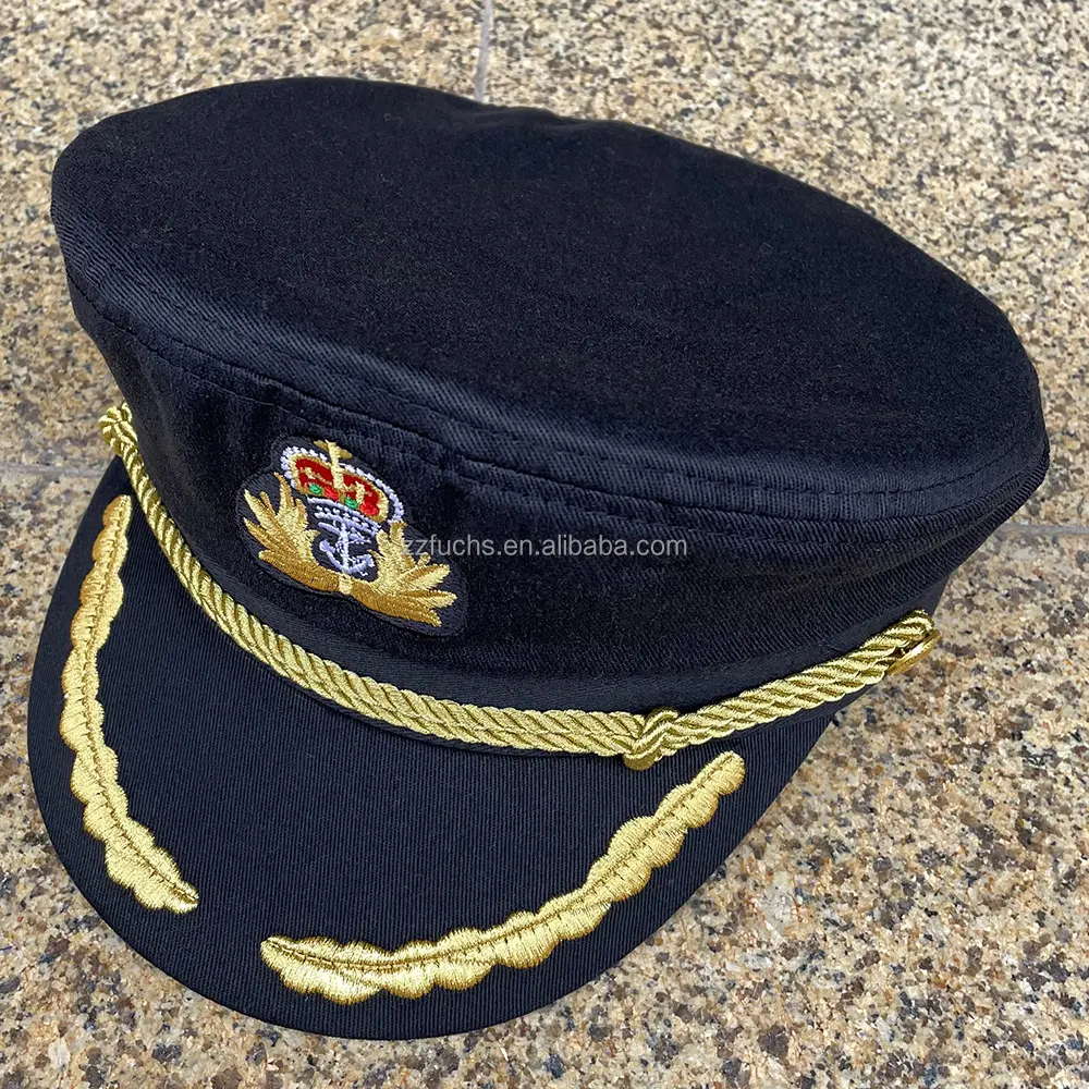 Sombrero azul marino para adultos, sombreros de yate, capitán de barco, marinero, disfraz de capitán, gorra para hombres y mujeres, ajustable