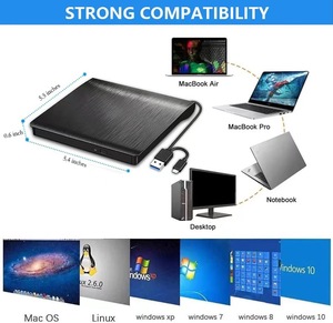外置光盘驱动器，适用于笔记本电脑台式机的USB 3.0超薄dvd-rw刻录机播放器