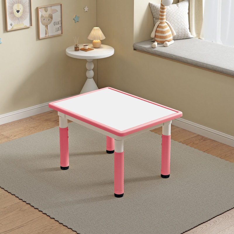 Tableau blanc, table simple rose clair