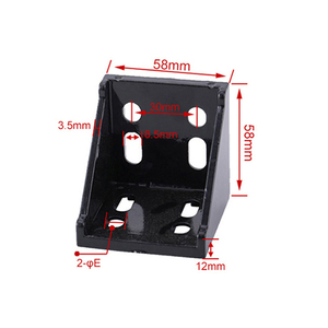 Tzhif 6060 loạt nhôm hồ sơ 90 độ kim loại chân đế nối tam giác cấu trúc góc góc khung phun cát - Product Image 3