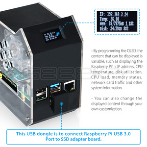 GeeekPi Raspberry Pi Mini Tower NAS Kit con torre di ghiaccio 0.96 schermo per Raspberry Pi 4B (modello B) - Product Image 5