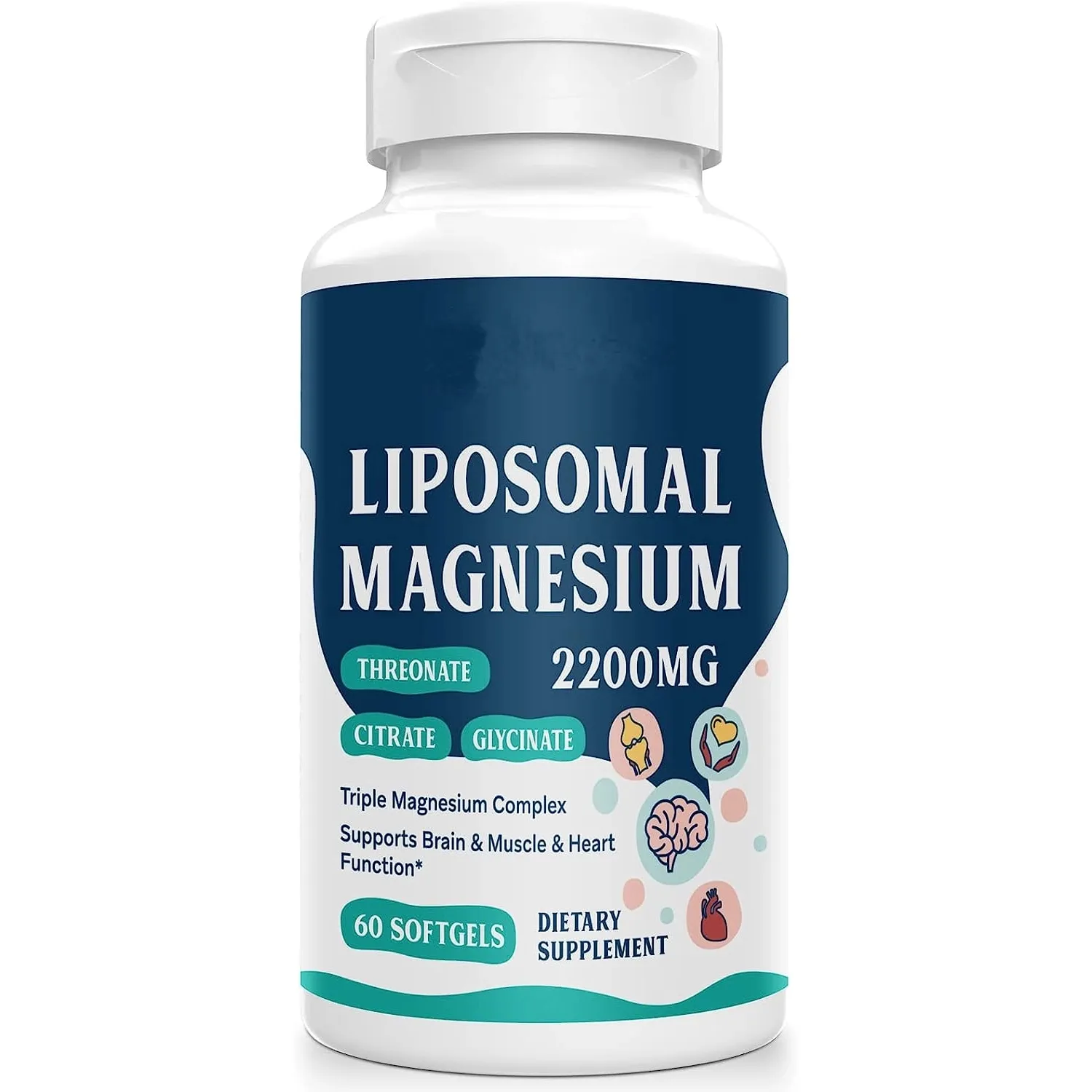 Liposomal-Magnesium-Komplex 2200 Mg Softgels-Kapseln starkes Nahrungsergänzungsmittel glutenfreie Triplemagnesium-Kapsel