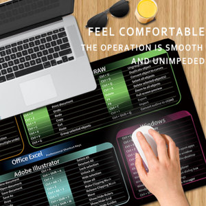 Excel Shortcuts Key Mouse Pads Englisch Große Schreibtisch matten für Heimspiele Rutsch feste Basis Angepasst - Product Image 4