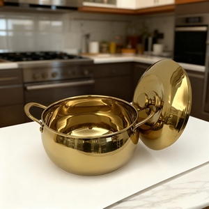 Apple hình thép không gỉ canh nồi Set với nắp thép không gỉ nhà bếp soong nấu ăn vàng nồi - Product Image 2