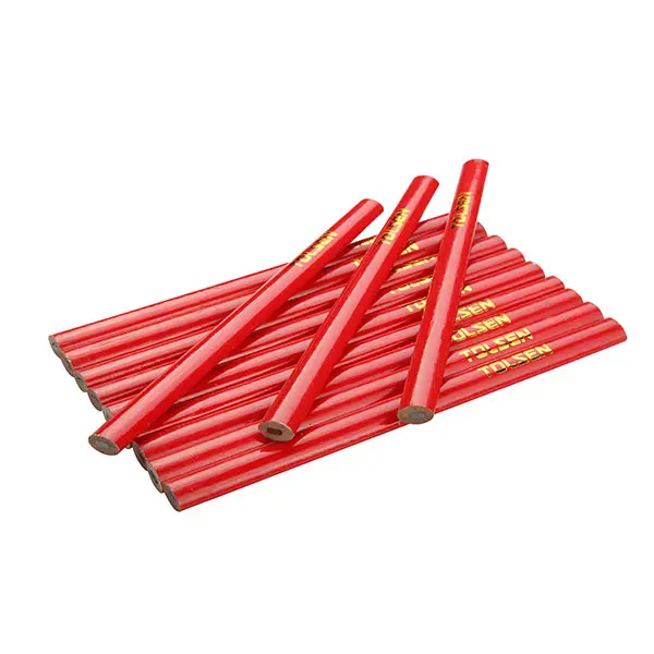 TOLSEN-lápiz de madera ovalado para carpintero, 42021mm, 176mm, Color Rojo