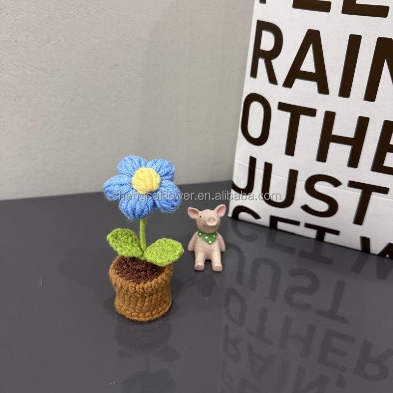 7 petites fleurs de port tricotées au crochet 12*5*5cm