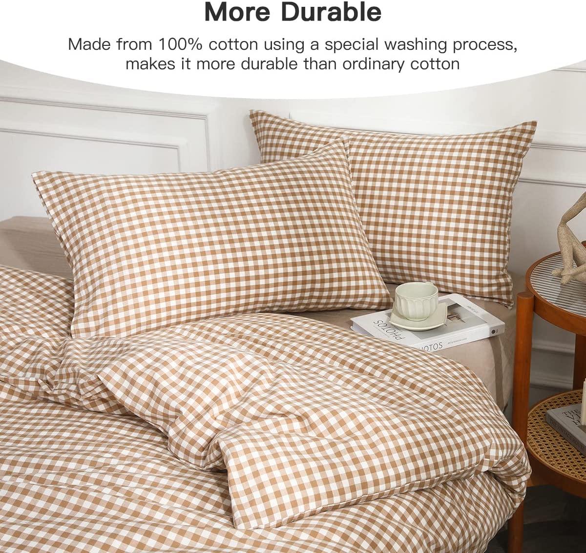 European Style Double Side Stone Washed Cotton Bed Linen bedroom bed set