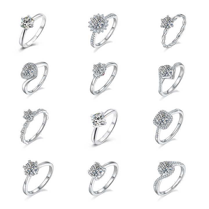 1.0CT Mossanite Women Wedding Jewelry Gift S925 Sterling Silver Pass Diamond Tester VVS GRA Moissanite Engagement Ring