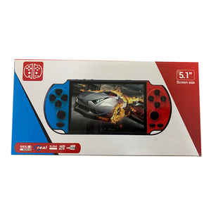 X7PLUS เครื่องเล่นเกม PSP หน้าจอขนาดใหญ่5.1นิ้ว X12ย้อนยุคมินิอาเขต Wi-Fi GBA/อาร์เคดรองรับเครื่องเล่นเกมมือถือสีแดงขาว