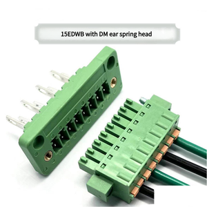 Bloque de terminales de pared 15EDGWB-3.81 con orejas de enchufe de resorte KDM tipo enchufable para brida de armario eléctrico - Product Image 2