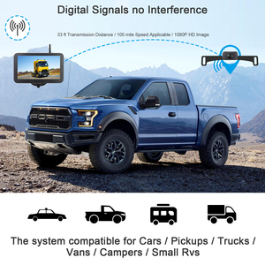 RV camion tracteur numérique sans fil cadre de plaque d'immatriculation caméra de recul avec écran IPS 7 pouces système de vue arrière de voiture - Product Image 2