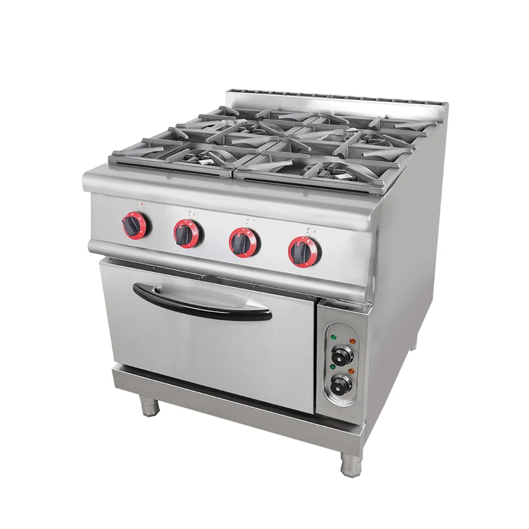 ITOP Hot Sale Commercial Kitchen Equipment Restaurant Cooking 4 Burner Gas Ranges Cooker with Gas/Electric Oven