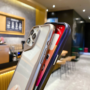 Plating Small Waist High Clear Phone Case for iPhone 12 13 14 15 Pro Max Creative Camera Frame Transparent Back Cover <strong>Shell</strong> - Product Image 2